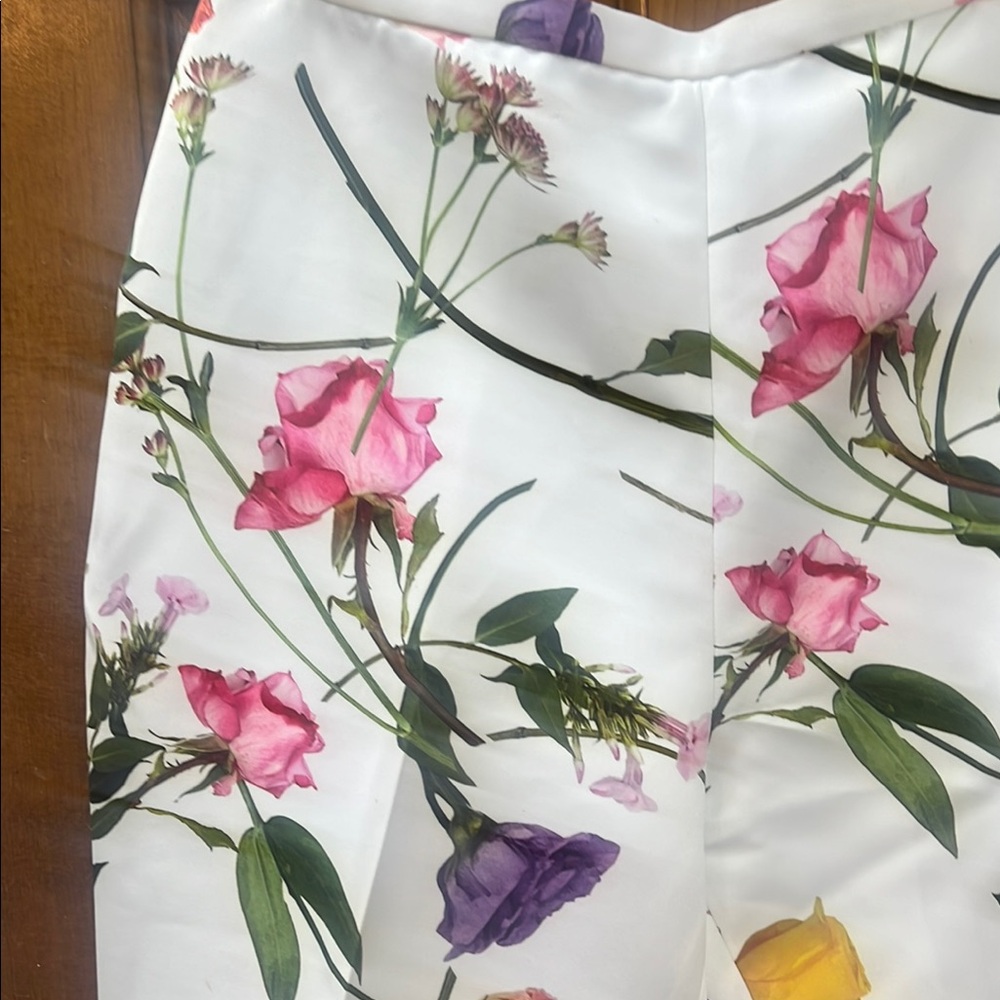 Ted Baker White Floral Straight-Leg Pants - Picture 8 of 11